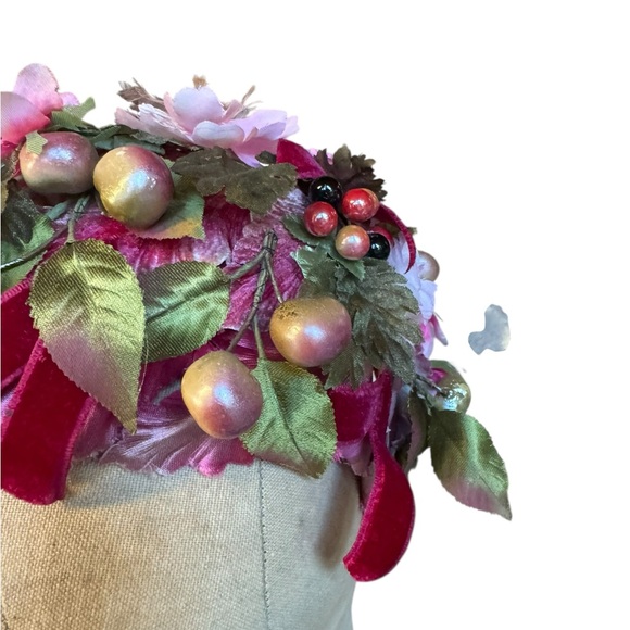 1940s/50s That Tynwood Distinction Floral & Fruit Adorned Fascinator Hat‎ - Picture 4 of 9